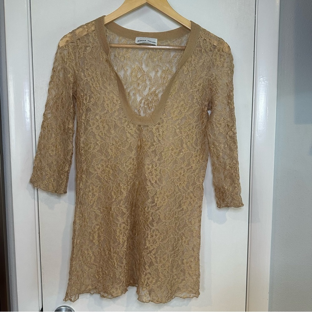 Vintage Jordan Taylor Gold Lace Swim Cover-Up. OS.